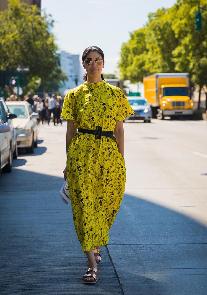 Caroline Issa wearing a maxi dress New York